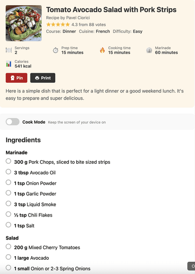 Recipe Card 1
